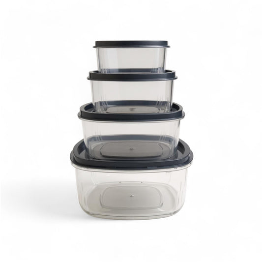 CH 4 Piece Rainbow Square Container Set Clear