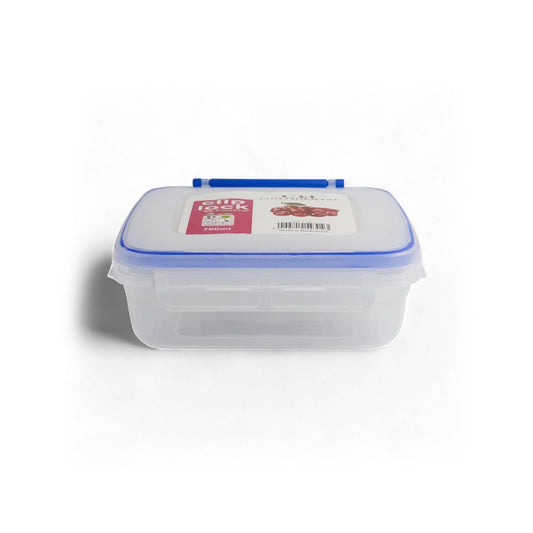 CH Wilko 700ml Clip Lock Square Container Clear & Blue