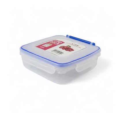 CH Wilko 700ml Clip Lock Square Container Clear & Blue