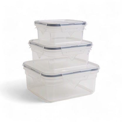 CH 3 Piece Aroma Air Tight Rectangular Container Set Clear
