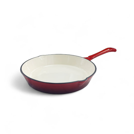 CH 25cm Cast Iron Frying Pan Red