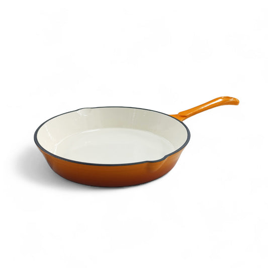 CH 25cm Cast Iron Frying Pan Orange