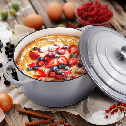 CH 24cm Cast Iron Casserole Grey