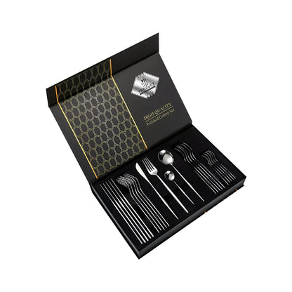 CH 24 Piece Stainless Steel Cutlery Set Silver