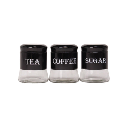 CH 3 Piece Shiny Canister Set Black