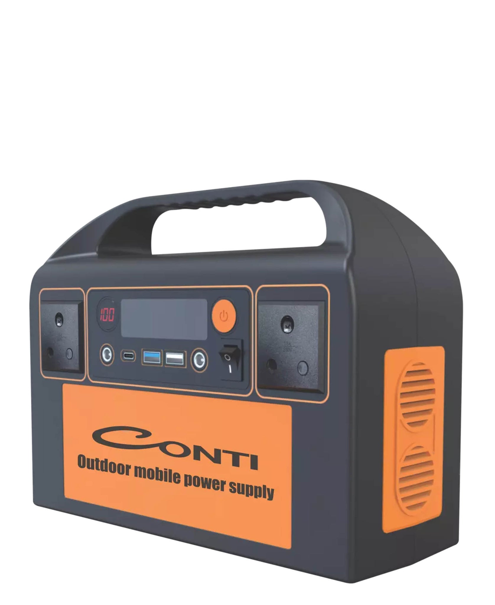 Conti 300W Portable Carry Case Power Station - Black & Orange