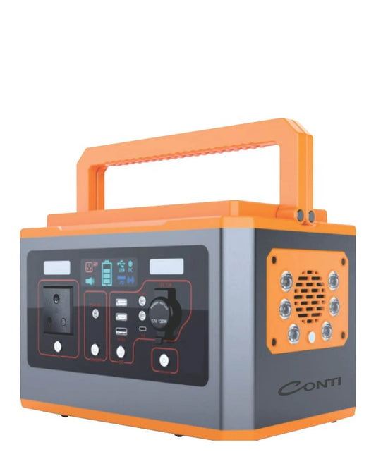 Conti 500W Portable Carry Case Power Station - Black & Orange