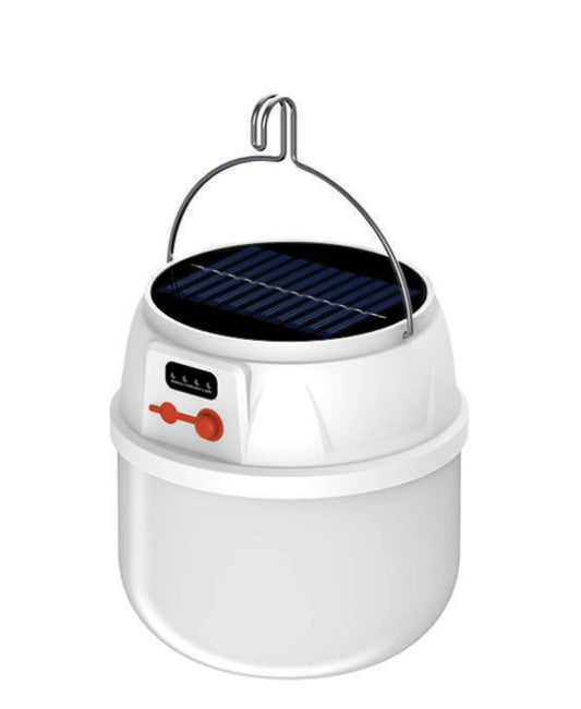 Conti 40 LED Rechargeable Lantern with Built-in Solar Panel - White