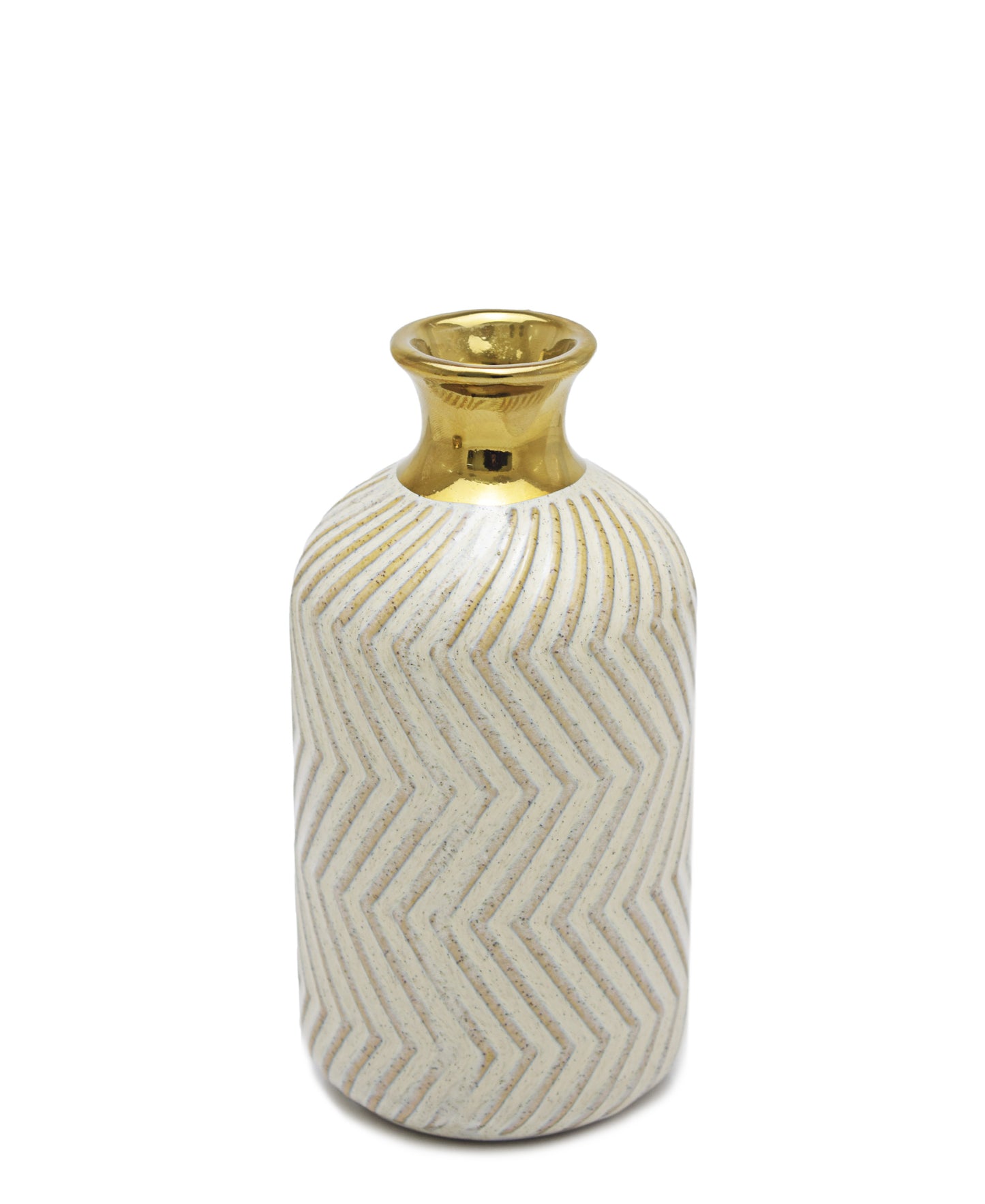 Urban Decor 18cm Oatmeal Bottle Vase - Gold