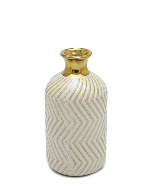 Urban Decor 18cm Oatmeal Bottle Vase - Gold