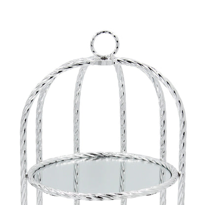 2 Tier Mirror Cake Stand Silver