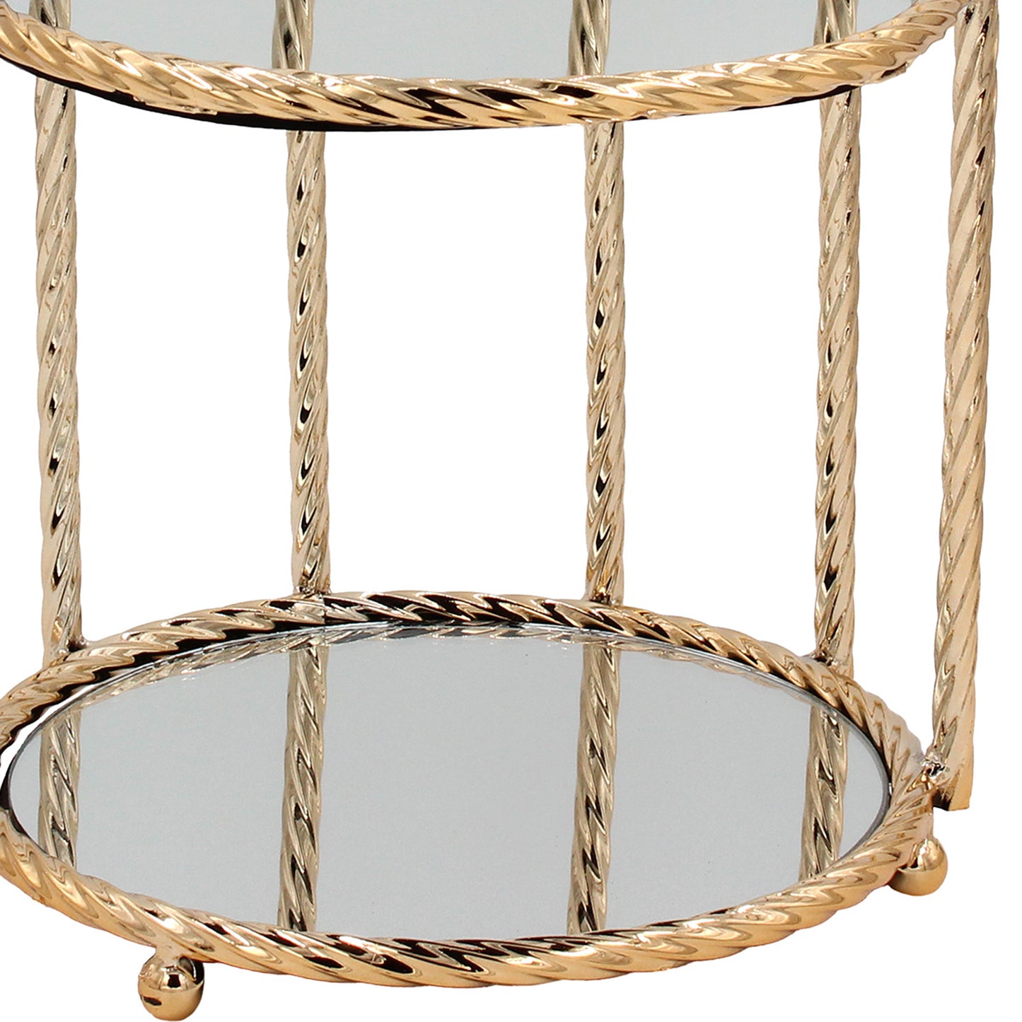 2 Tier Mirror Cake Stand Gold