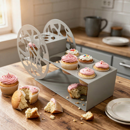 Wheel Design Dessert Holder Grey