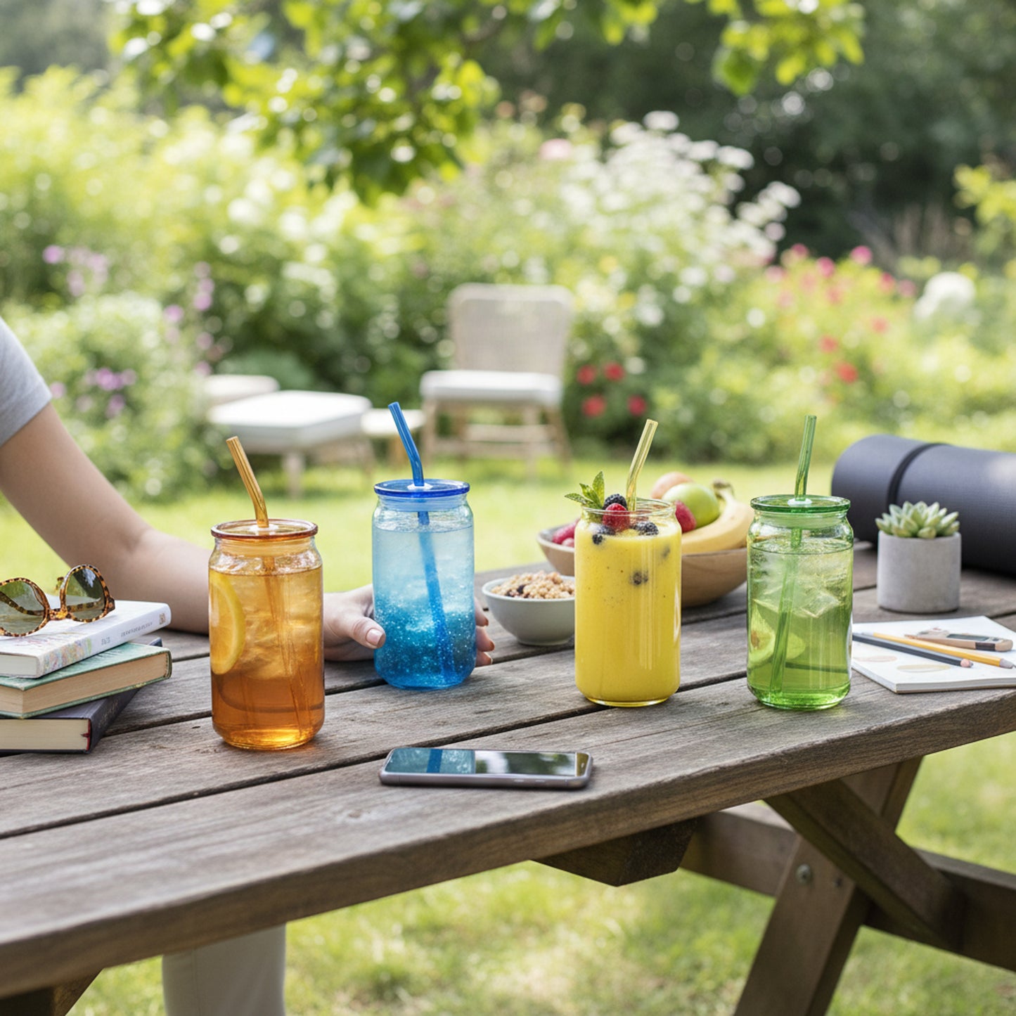 4 Piece Can Shaped Glass Set Assorted