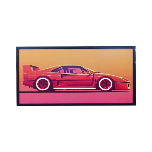 100 x 40cm Car Frame with Lights Red