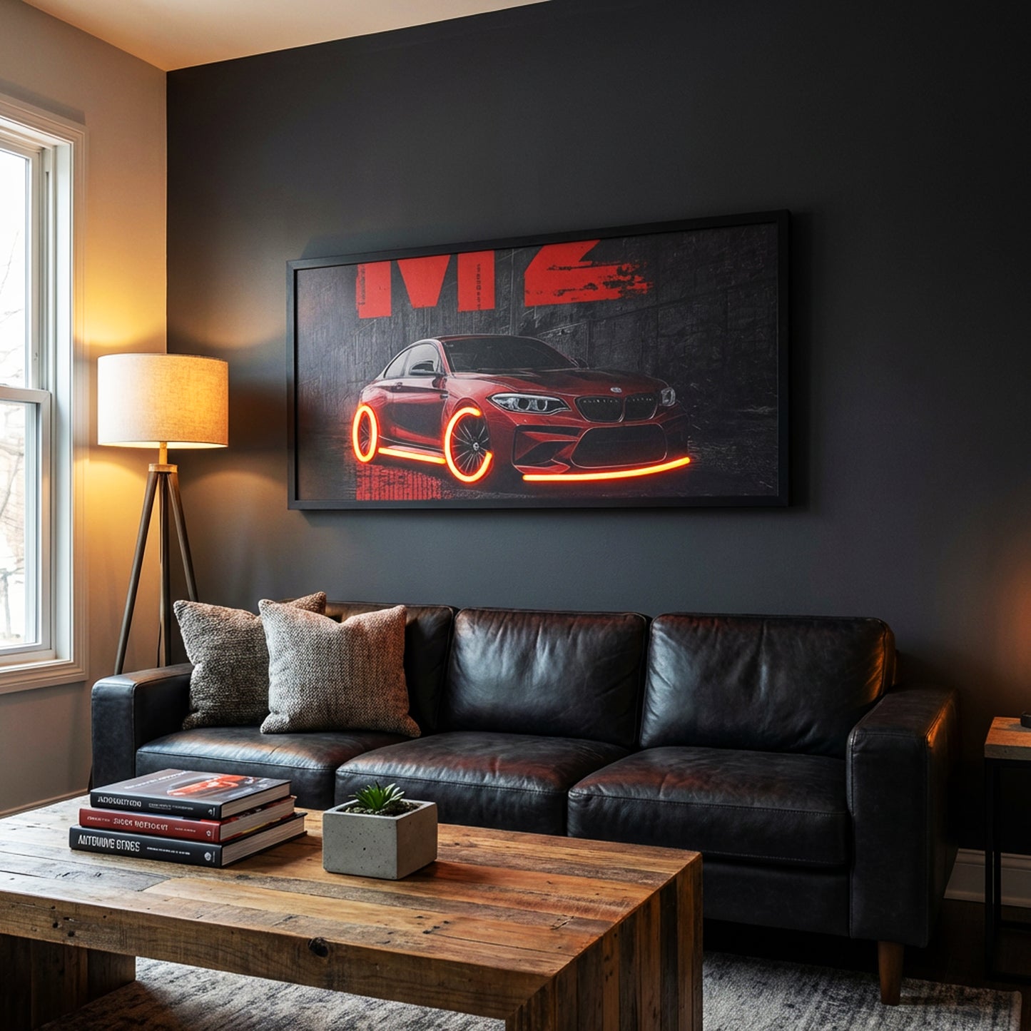 100 x 40cm Car Frame with Lights Red