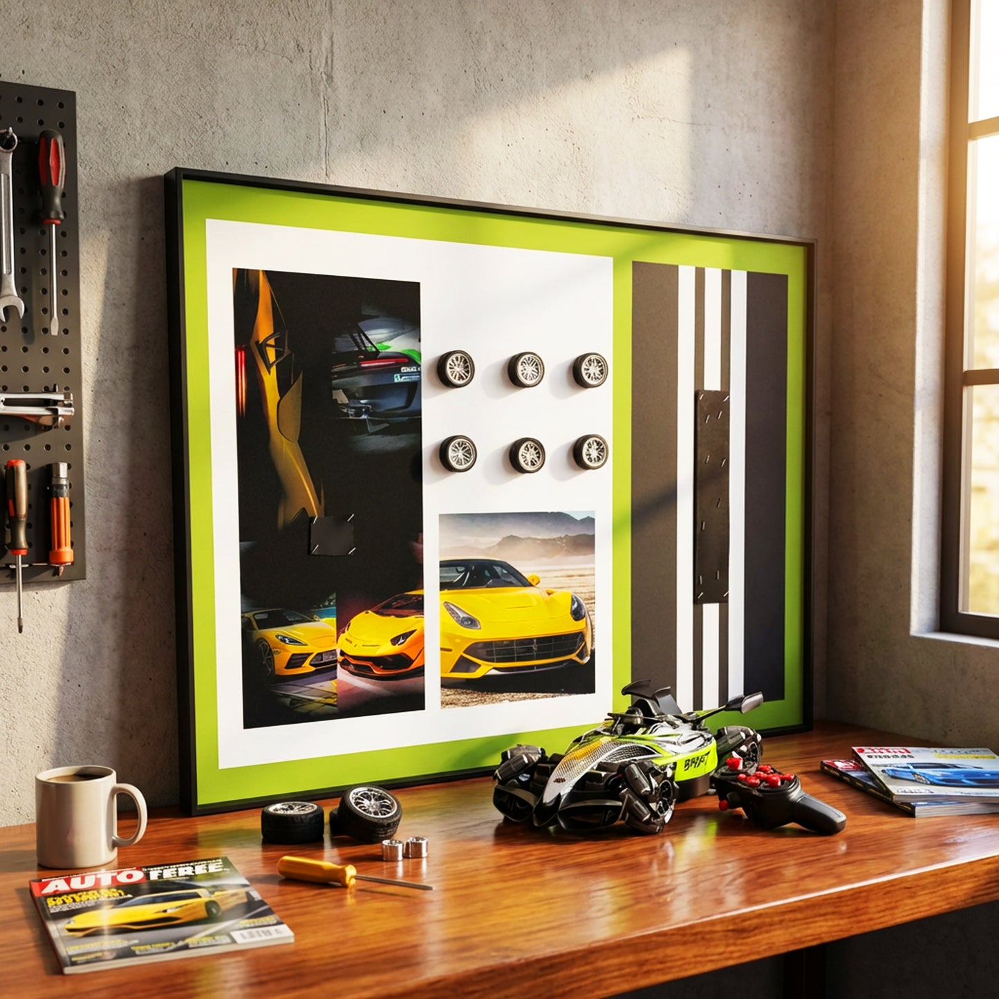 60 x 80cm Car Frame with Accessories Green