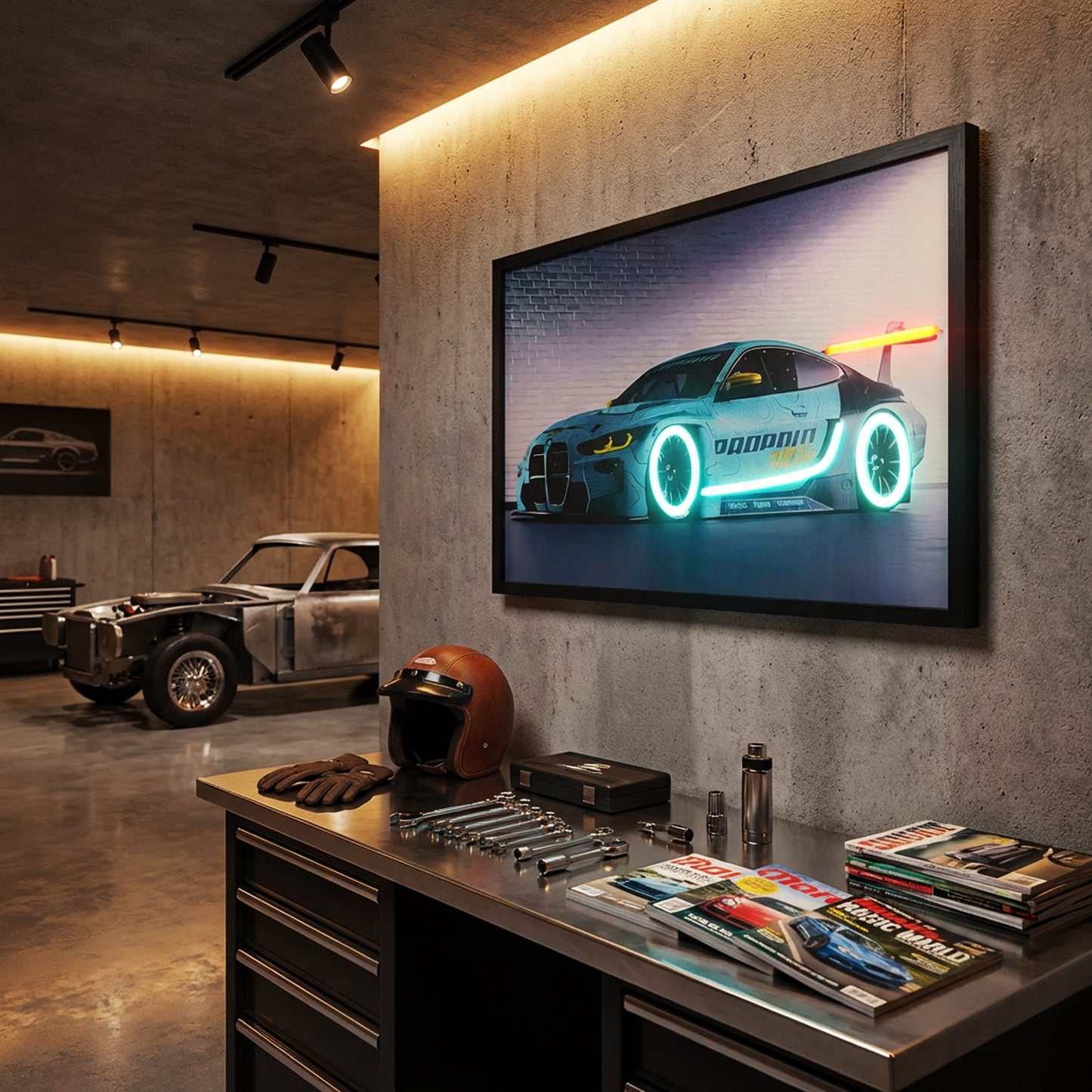 70 x 40cm Car Frame with Lights