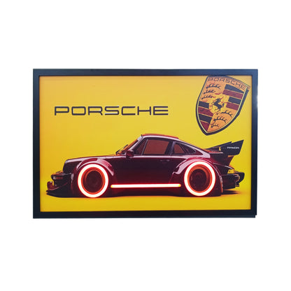 70 x 40cm Car Frame with Lights Yellow