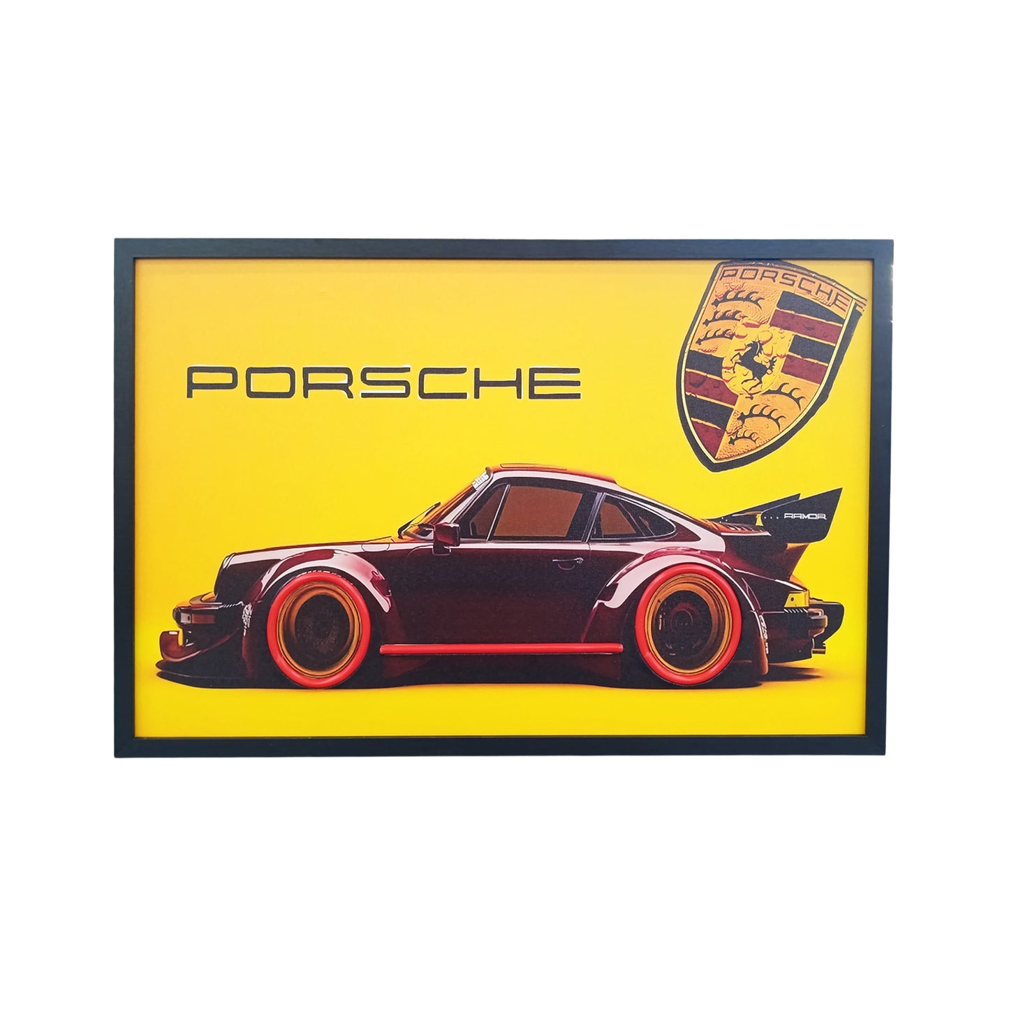 70 x 40cm Car Frame with Lights Yellow