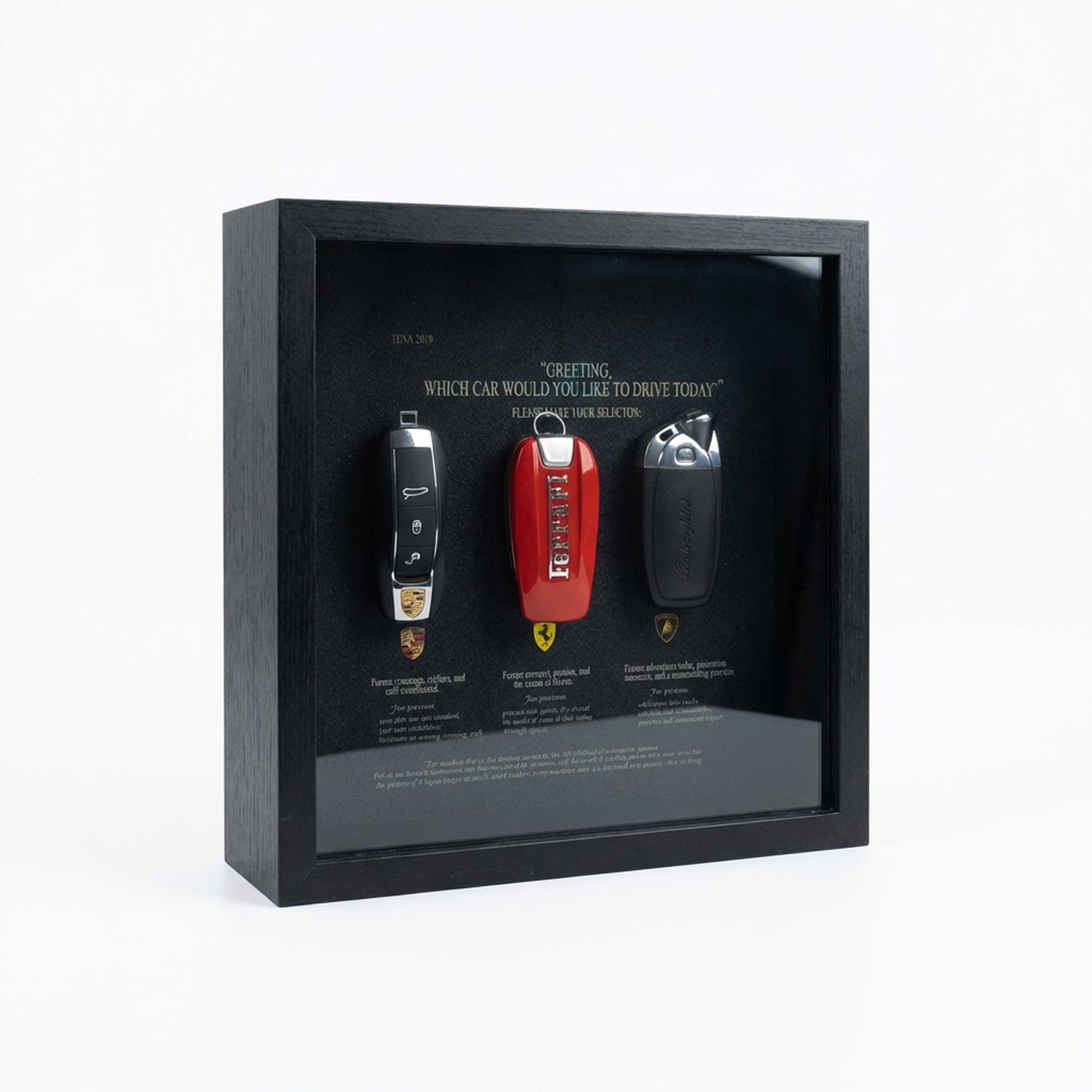 25 x 25cm Sports Car Key Frame Black