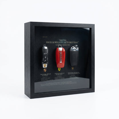 25 x 25cm Sports Car Key Frame Black