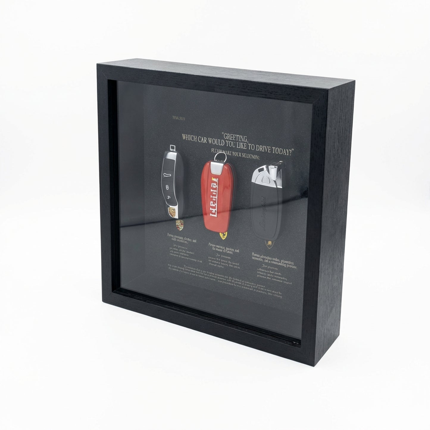 25 x 25cm Sports Car Key Frame Black