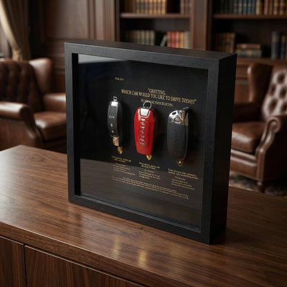 25 x 25cm Sports Car Key Frame Black