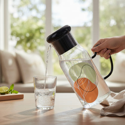 Glass Floral Carafe Clear