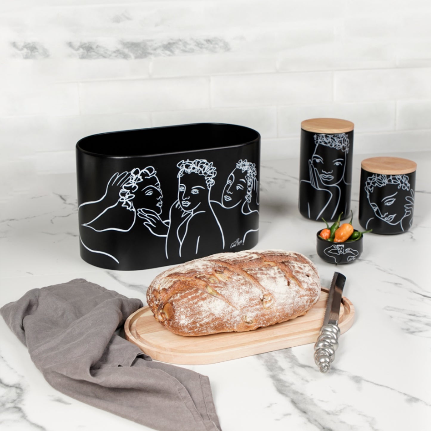 Carrol Boyes All You Knead Bread Bin Black