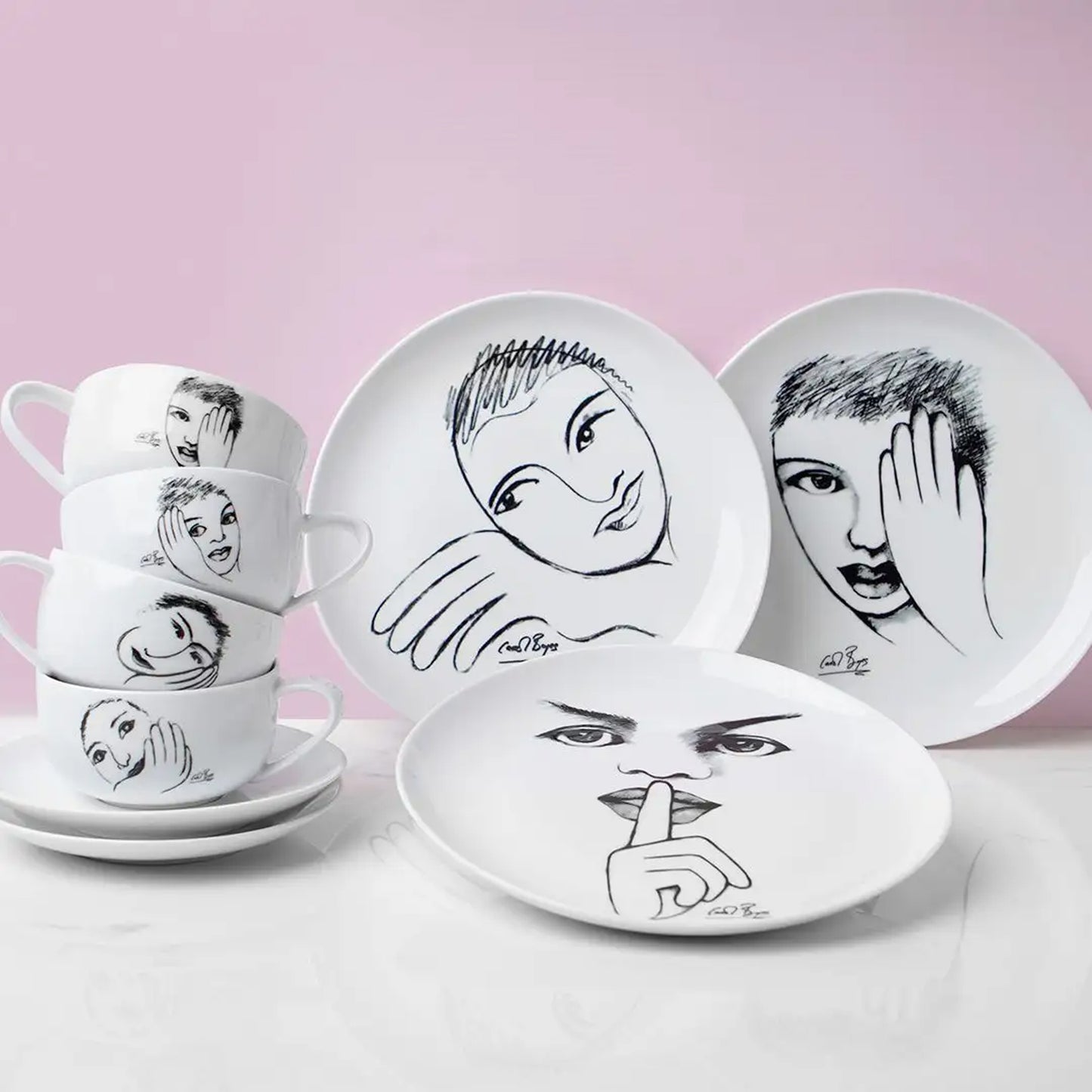 Carrol Boyes 4 Piece It's a Secret Dinner Plate Set White