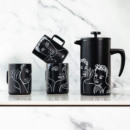 Carrol Boyes 4 Piece 375ml Radiant Mug Set Black