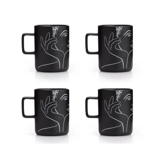 Carrol Boyes 4 Piece 375ml Radiant Mug Set Black