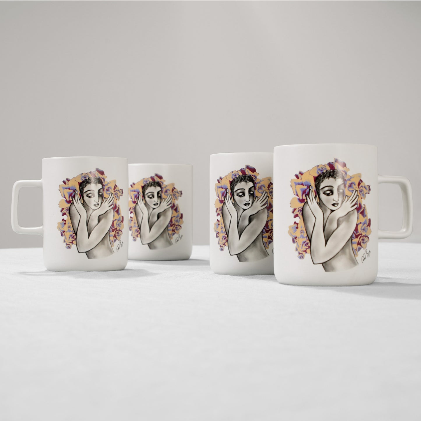 Carrol Boyes 4 Piece Pop Art Flutter Mug Set White