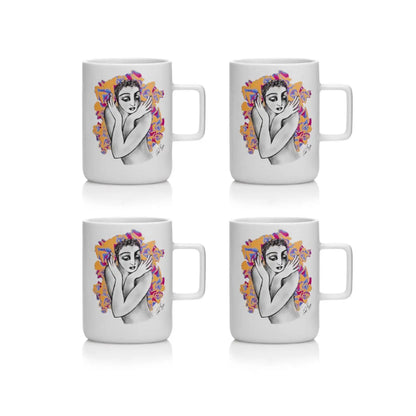 Carrol Boyes 4 Piece Pop Art Flutter Mug Set White