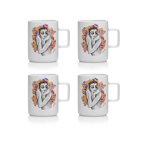 Carrol Boyes 4 Piece Pop Art Flutter Mug Set White