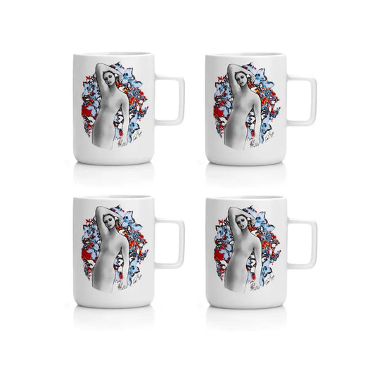 Carrol Boyes 4 Piece Pop Art Warm Mug Set White