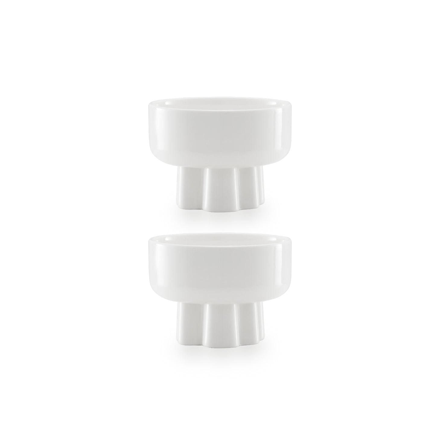 Carrol Boyes Wavy 2 Piece Small Footed Bowl Set White