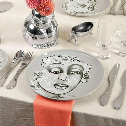 Carrol Boyes Succulent Faces 12 Piece Dinner Set Grey