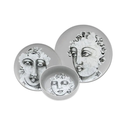 Carrol Boyes Succulent Faces 12 Piece Dinner Set Grey