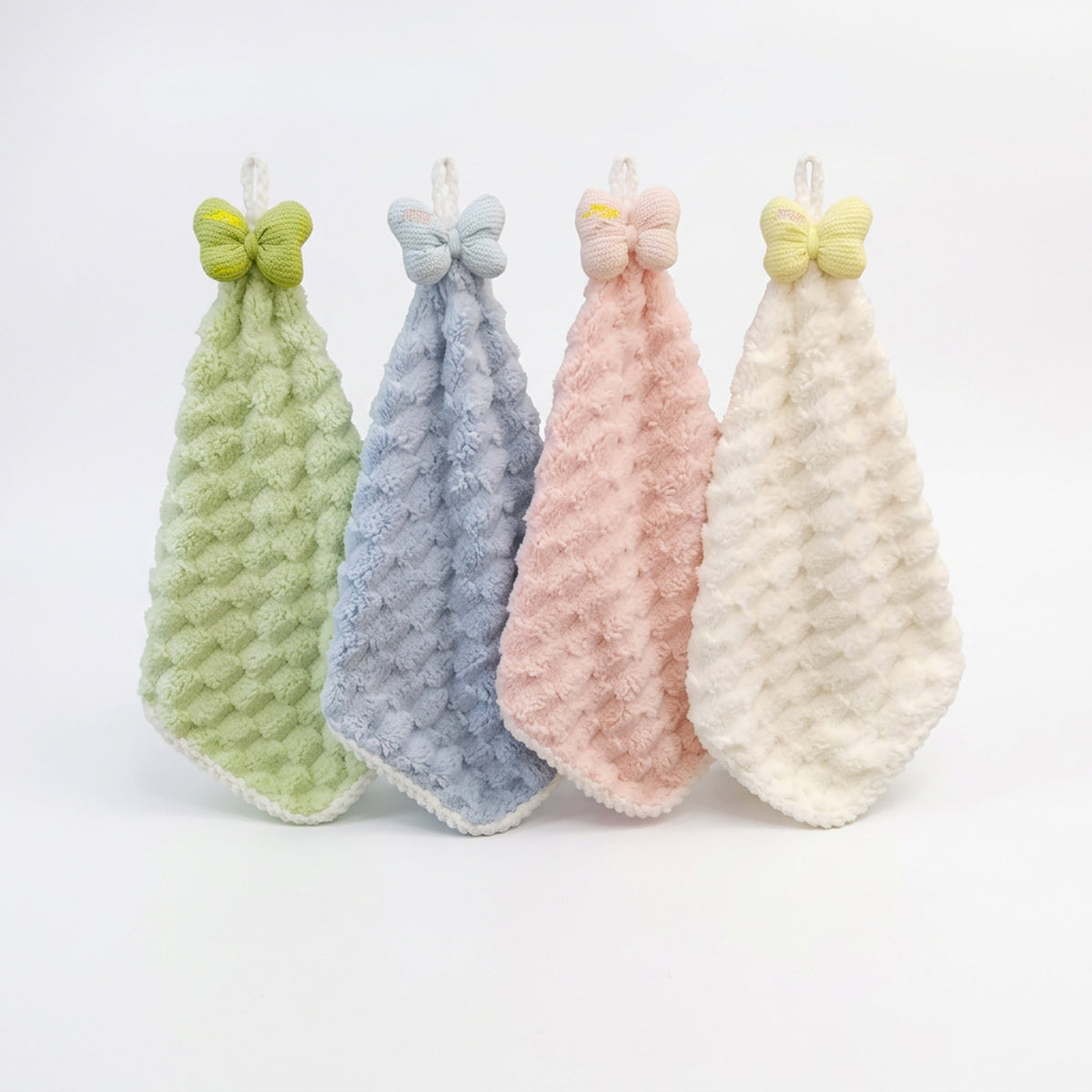 Cartoon Face Bow Square Towel Bubble Texture - Assorted