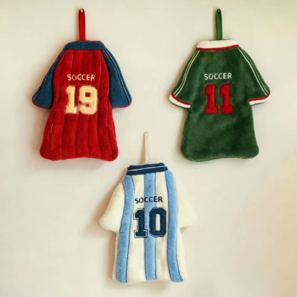Cartoon Face Soccer Jersey Hand Towel - Assorted