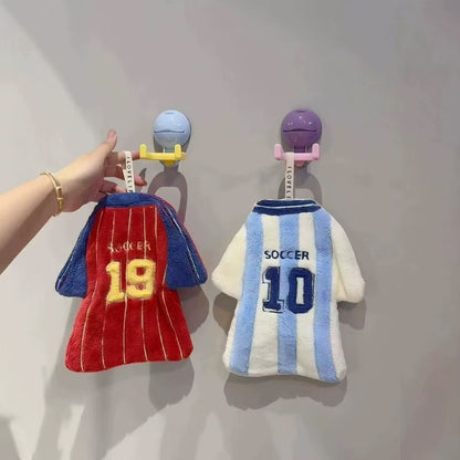 Cartoon Face Soccer Jersey Hand Towel - Assorted