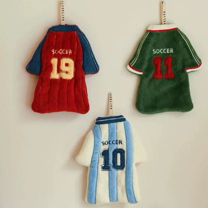 Cartoon Face Soccer Jersey Hand Towel - Assorted