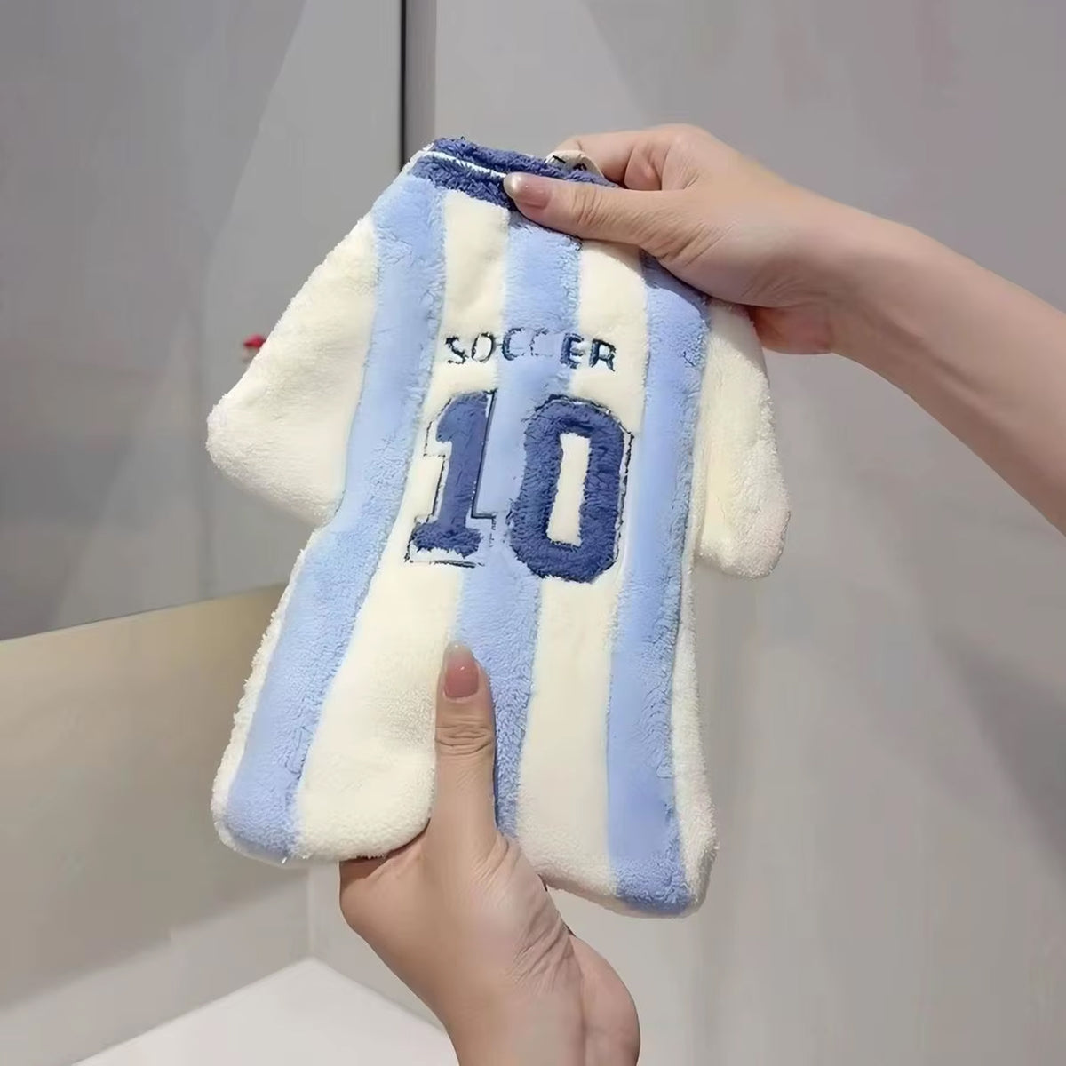 Cartoon Face Soccer Jersey Hand Towel - Assorted
