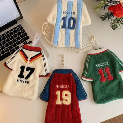 Cartoon Face Soccer Jersey Hand Towel - Assorted