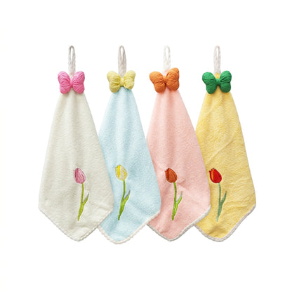 Cartoon Face Tulip Bow Towel - Assorted
