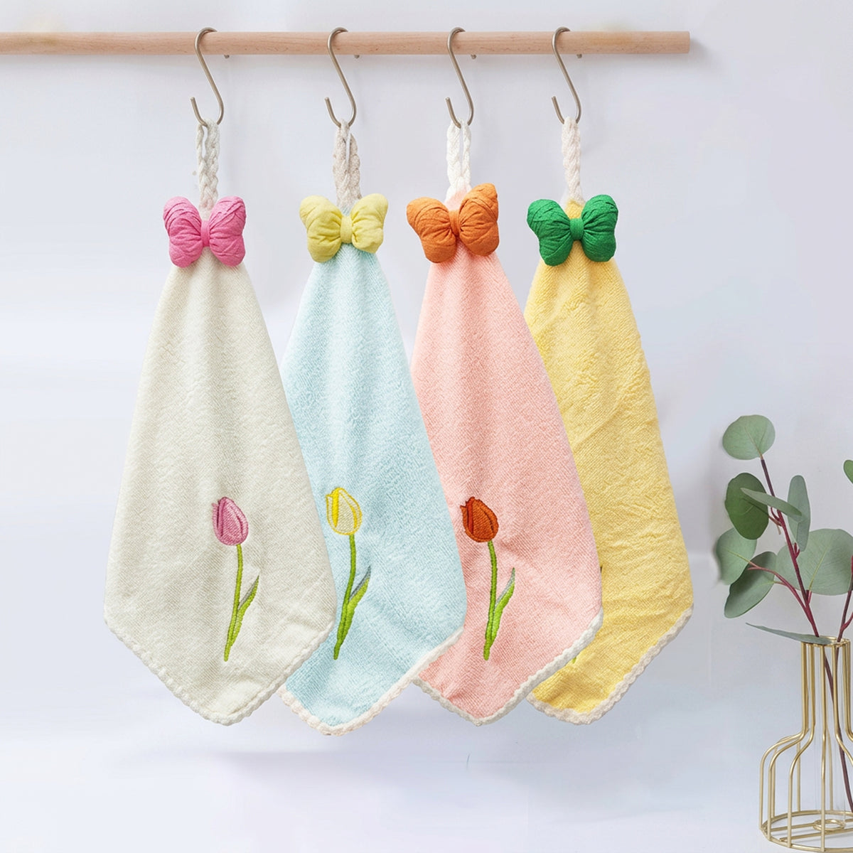 Cartoon Face Tulip Bow Towel - Assorted