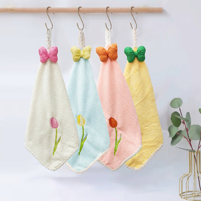 Cartoon Face Tulip Bow Towel - Assorted