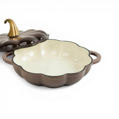 CH 26cm Cast Iron Pumpkin Pot Brown
